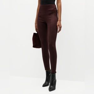 Spanx faux suede leggings in dark terra cotta (mahogany burgundy)